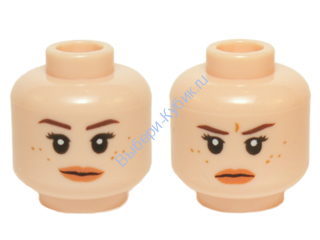Деталь Лего Голова Минифигурки Двусторонняя Женская Цвет Светло-Телесный