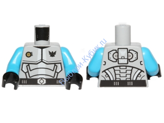 Деталь Лего Торс С Рисунком Цвет Светло-Серый