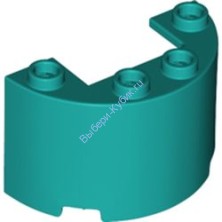 Деталь Лего Половина Цилиндра 2 х 4 х 2 С 1 х 2 Вырезом Цвет Темно-Бирюзовый