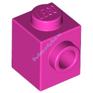 Деталь Лего Кубик Модифицированный 1 х 1 С Штырьком На 1 Стороне Цвет Темно-Розовый