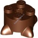 Деталь Лего Кубик Круглый 2 х 2 С 4 Корнями / Ножками И Отверстием Под Ось Цвет Коричневый