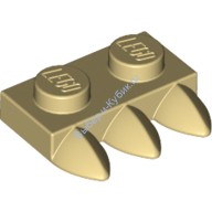 Деталь Лего Пластина 1 х 2 С 3 Зубами Цвет Песочный