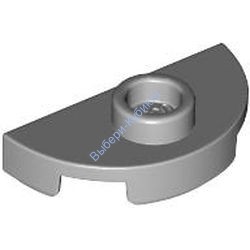 Деталь Лего Пластина Круглая 1 x 2 Половинка С Перемычкой Цвет Светло-Серый
