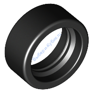 Деталь Лего Шина 14 Мм D х 6 Мм Твердая Гладкая Цвет Черный