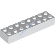 Деталь Лего Кубик 2 х 8 Цвет Белый