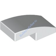 Деталь Лего Скос Закругленный 2 х 1 Без Штырьков Цвет Белый