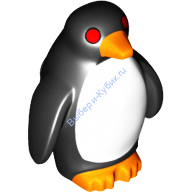 Деталь Лего Пингвин с красными глазами Цвет Черный
