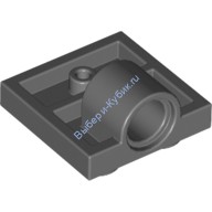 Деталь Лего Пластина 2 х 2 С Отверстием Под Пин Под Пластиной Цвет Темно-Серый