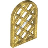 Деталь Лего Окно 1 х 2 х 2 2/3 Решетка Ромбом С Закругленным Верхом Цвет Перламутрово-Золотой