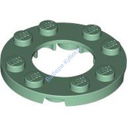 Деталь Лего Пластина Круглая 4 х 4 С 2 х 2 Отверстием Цвет Песочно-Зеленый