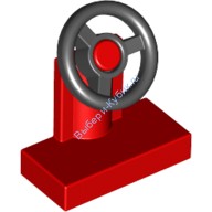 Деталь Лего Рулевая Колонка 1 х 2 С Черным Рулевым Колесом Цвет Красный