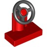 Рулевая Колонка 1 х 2 С Черным Рулевым Колесом, Цвет: Красный