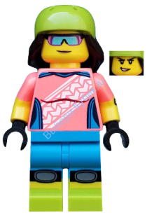  Минифигурка Лего - Горный байкер, серия 19 (Только минифигурка без подставки и аксессуаров)