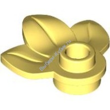 Деталь Лего Пластина Круглая 1 х 1 С 3 Листьями Цвет Ярко-Светло-Желтый