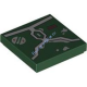 Деталь Лего Плитка 2 х 2 С Рисунком Цвет Темно-Зеленый