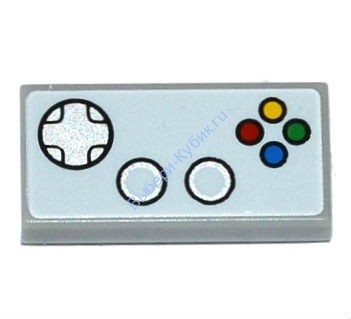 Деталь Лего Плитка 1 х 2 с Геймпадом Цвет Светло-Серый