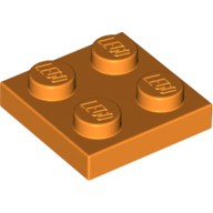 Деталь Лего Пластина 2 х 2 Цвет Оранжевый
