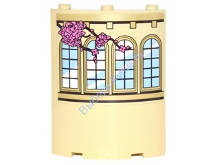 Деталь Лего Четверть Цилиндра 4 х 4 х 6 С 1 х 2 С Вырезом С Рисунком Цвет Песочный