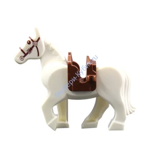 Деталь Аналог Совместимый С Лего Лошадь С Седлом Цвет Белый