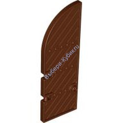 Деталь Лего Дверь 1 x 4 x 9 С Изогнутым Верхом Цвет Коричневый