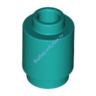 Деталь Лего Кубик Круглый 1 х 1 Открытый Штырек Цвет Темно-Бирюзовый