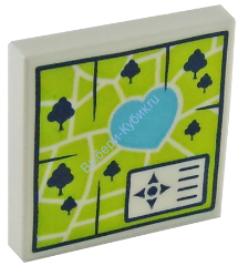 Деталь Лего Плитка 2 х 2 Карта Парка Хартлейк Сити Цвет Белый