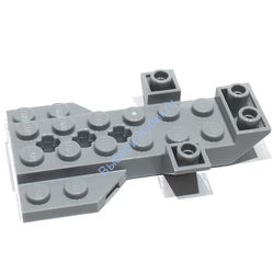 Деталь Лего Основание Транспортного Средства 4 x 7 x 1 С Клиновой Пластиной И 3 Отверстиями Для Оси Цвет Светло-Серый