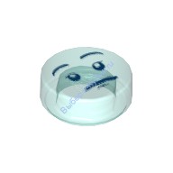 Деталь Лего Плитка Круглая 1 х 1 С Рисунком Цвет Прозрачно-Голубой
