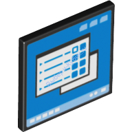 Деталь Лего Дорожный Знак С Защелкой 2 х 2 С Рисунком Цвет Черный