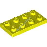 Деталь Лего Пластина 2 х 4 Цвет Неоново-Желтый