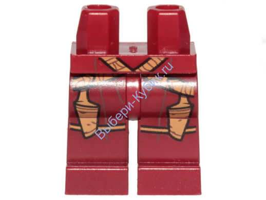 Деталь Лего Ноги С Рисунком Цвет Темно-Красный