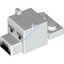 Деталь Лего Голова Модифицированная Белый Медведь Майнкрафт Цвет Белый