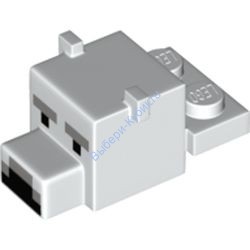 Деталь Лего Голова Модифицированная Белый Медведь Майнкрафт Цвет Белый