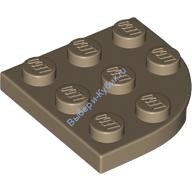 Деталь Лего Пластина Круглая Угол 3 х 3 Цвет Темно-Песочный