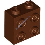 Деталь Лего Кубик Модифицированный 1 x 2 x 1 2/3 С Штырьками На Стороне Цвет Коричневый