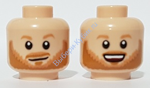 Деталь Лего Голова Минифигурки Двусторонняя Цвет Светло-Телесный