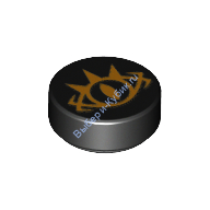 Деталь Лего Плитка Круглая 1 х 1 С Рисунком Цвет Черный