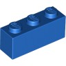 Деталь Лего Кубик 1 х 3 Цвет Синий