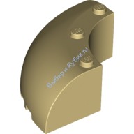 Деталь Лего Кубик Круглый Угол 6 х 6 х 2 Цвет Песочный