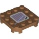Деталь Лего Пластина Модифицированная 4 x 4 С Закругленными Углами И 4 Ножками С Рисунком Цвет Карамельный