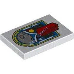 Деталь Лего Плитка 2 х 3 C Рисунком Цвет Белый