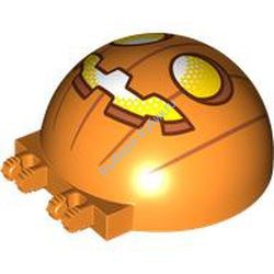 Деталь Лего Лобовое Стекло 6 х 6 х 3 Половина Сферы Со Сдвоенными Стопорными Пальцами С Рисунком Цвет Оранжевый