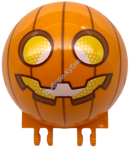 Деталь Лего Лобовое Стекло 6 х 6 х 3 Половина Сферы Со Сдвоенными Стопорными Пальцами С Рисунком Цвет Оранжевый