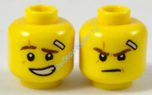 Деталь Лего Голова Минифигурки Двусторонняя Цвет Желтый