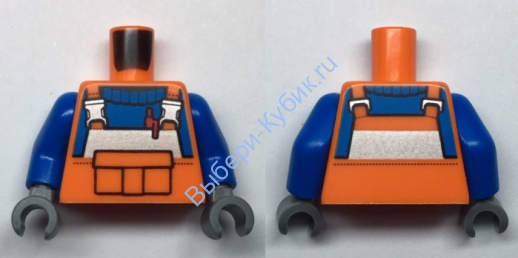 Деталь Лего Торс С Рисунком Цвет Оранжевый