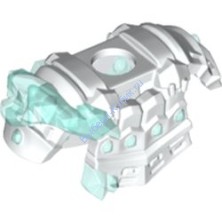 Деталь Лего Нагрудная Броня Украшенная Голубыми Кристаллами Цвет Белый