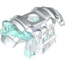 Деталь Лего Нагрудная Броня Украшенная Голубыми Кристаллами Цвет Белый