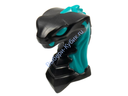 Деталь Лего Голова  Кобры / Змеи С Закрытой Пастью Цвет Черный