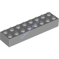 Деталь Лего Кубик 2 х 8 Цвет Светло-Серый