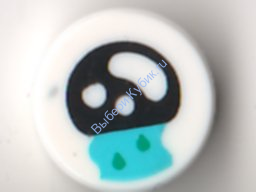 Деталь Лего Плитка Круглая 1 х 1 С Рисунком Цвет Белый